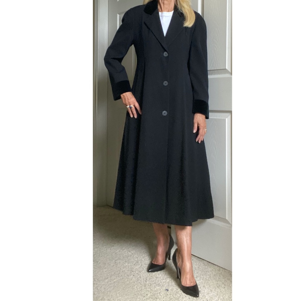 Jones New York Petite 4 Gorgeous Wool Gabardine Long Swing Coat